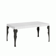 Itamoby Table Extensible 90X130/234 Cm Paxon Premium Frêne Blanc Structure Anthracite - blanc 8050598102114
