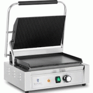 Royal Catering - Royal Catering RCPKG-2200-M Machine À Panini Toaster Électrique Plancha Électrique Professionnelle Rainurée + Lisse 2 200 W - arg
