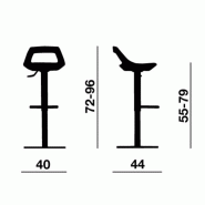 Tabouret de Bar réglable COSMO - Offisit - Ivoire