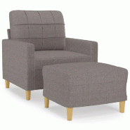 VidaXL Fauteuil avec repose-pied Taupe 60 cm Tissu Modèle Vega Master Minimal - 3201000