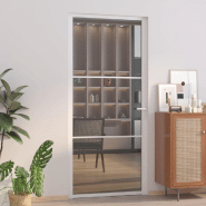 Vidaxl porte intérieure 93x201,5 cm blanc verre esg et aluminium 350586