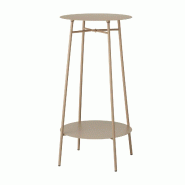 WellHome - Table d’appoint à 2 niveaux en fer Ø35x60 cm couleur taupe - beige WH16809 WellHome - Table d’appoint à 2 niveaux en fer Ø35x60 cm couleur taupe - beige WH16809