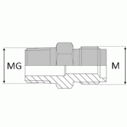 Adaptateur droit mâle agricole 18 x 1,5 X mâle gaz conique - 18X150 , 1/4' , 13.15