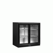 Arrière - bar 2 portes vitrées coulissantes et 4 clayettes blanches - 182 L | Tefcold - DB201S