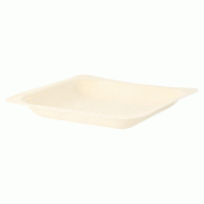 Assiette carrée bois de peuplier 14x14x2cm - par 50