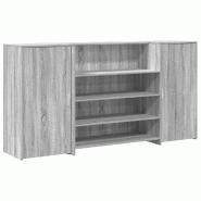 Bureau de réception sonoma gris 200x50x103,5 cm bois ingénierie Modèle Atlas Infinite Studio - 8721158629548