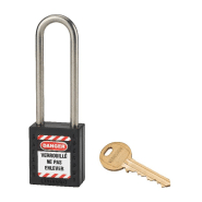 Cadenas de consignation loto lockout tagout 38 mm anse haute inox ø 6 noir