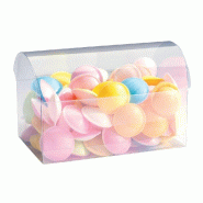 Coffret transparent 17,5x11x1,5cm - par 10 - PVC - pour bonbons, biscuits et trésors