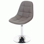 Décoshop26 - Chaise de salle à manger x1 pivotante design rétro PVC gris taupe piètement chromé 04_0002193 - gris 3000257132698 Décoshop26 - Chaise de salle à manger x1 pivotante design rétro PVC gris taupe piètement chromé 04_0002193 - gris 3000257132698