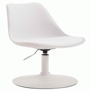 Décoshop26 - Chaise de salle à manger x1 pivotante hauteur réglable en plastique blanc et pied trompette en métal blanc 10_0008472 - blanc métal