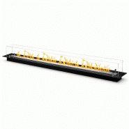 Divina Fire Brûleur De Cheminée À Bioéthanol Intégré Avec Bio-Cheminée En Verre De 150 Cm - noir 8055829982695
