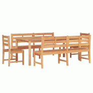Helloshop26 - Ensemble à dîner salon de jardin meuble d'extérieur 5 pièces bois de teck massif 02_0014298 - Bois massif 3000132551538
