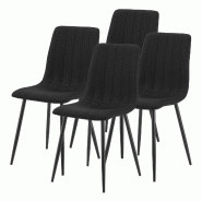 Helloshop26 - Lot de 4 chaises de salle à manger moderne design robuste 89 x 43 x 52 cm noir - noir acier 3000224880959