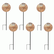 Lot de 6 Balises solaires à piquer H45CM Marron Lumisky - marron 3666162011055
