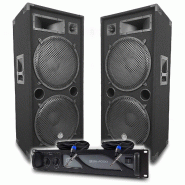 Pack Sono DJ BM SONIC Amplificateur 4000W, Paire d'Enceintes Passives LSC215 2x2000W, Câbles Speakon, Sonorisation PRO - 3666638038494