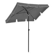 Parasol de balcon rectangulaire 1,8 x 1,25 m protection upf 50+ ombrelle toile avec revÊtement en pa sac de transport terrasse jardin sans socle gris 12_0001784