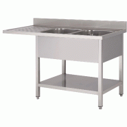 Plonge Inox AISI 304 Sous-Tablette Espace Lave-Vaisselle 2 Bacs à Droite - L 1900 x P 700 x H 850 mm - Fabrinox - inox 5401162302417 Plonge Inox AISI 304 Sous-Tablette Espace Lave-Vaisselle 2 Bacs à Droite - L 1900 x P 700 x H 850 mm - Fabrinox - inox 5401162302417