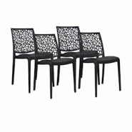 RATTATAN Lot de 4 chaises en polypropylène avec coussin, empilables, design moderne pour cuisine, salle à manger, bar ou restaurant – Anna – Noi RATTATAN Lot de 4 chaises en polypropylène avec coussin, empilables, design moderne pour cuisine, salle à manger, bar ou restaurant – Anna – Noi