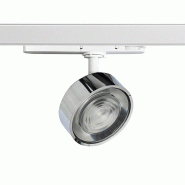 ROSSINI ILLUMINAZIONE Hole - Spot Sur Rail Led Triphasé 13W 3000K Cri90 Ip20 Optique 38° En Aluminium Moulé Sous Pression, Finition Blanc/Chrome -