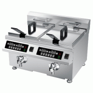 Stalgast Friteuse double à induction, 2 x 8 litres, 518 x 490 x 418 (L x P x H), 2 x 3,5 kW - KE3802518