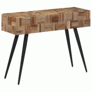 Table console 110x34x80 cm teck de récupération massif Modèle Orion Industriel - 358520