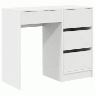 VidaXL Bureau avec tiroir Blanc 90 x 37,5 x 75 cm Bois d'ingénierie Modèle Horizon Soleil - 869490