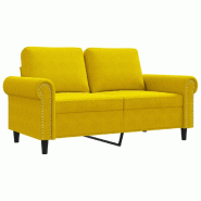 VidaXL Canapé à 2 places Jaune 120 cm Velours Modèle Rervior - 359525
