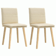 VidaXL Chaises à manger lot de 2 crème tissu Modèle Galaxie - 4101262