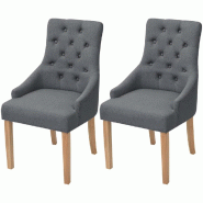 VidaXL Chaises à manger lot de 2 gris foncé tissu Modèle Vega Master Horizon - 243636