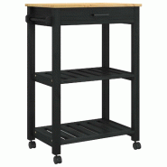 VidaXL Chariot de cuisine MONZA Noir 60 x 40 x 88,5 cm - noir multi-matériau 42027035