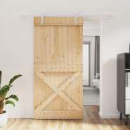 Vidaxl porte coulissante et kit de quincaillerie 100x210 cm pin massif 3203043 Vidaxl porte coulissante et kit de quincaillerie 100x210 cm pin massif 3203043