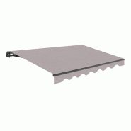 WASABI Store banne manuel 2,5x2m Gris Polyester – Structure Aluminium Anthracite Inclinaison Réglable - gris polyester BTK252032-E