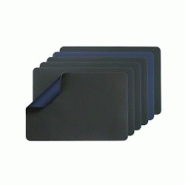 Bjorn Set de table rectangulaire réversible - 6 pièces - Cuir recyclé bleu nuit et gris anthracite - multicolore 3701488308332 Bjorn Set de table rectangulaire réversible - 6 pièces - Cuir recyclé bleu nuit et gris anthracite - multicolore 3701488308332