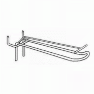 Broche double fil long - 30cm + tige T chromée - par 10 - acier zingué pour panneaux perforés