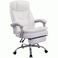 CLP Fauteuil de bureau XL Troy similicuir Blanc - blanc polyester 191696702 CLP Fauteuil de bureau XL Troy similicuir Blanc - blanc polyester 191696702