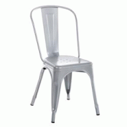 Décoshop26 - Chaise de salle à manger cusine design industriel empilable en métal argenté 10_0001344 - argenté 3000679369603 Décoshop26 - Chaise de salle à manger cusine design industriel empilable en métal argenté 10_0001344 - argenté 3000679369603
