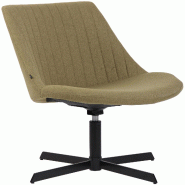 Décoshop26 - Chaise lounge design en tissu vert avec dossier à coutures verticales avec piètement étoile en métal 10_0008238 - métal 3000266545809