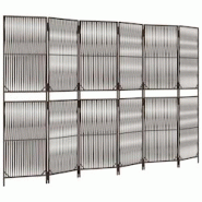 Décoshop26 - Paravent séparateur de pièce cloison 6 panneaux en résine tressée et acier marron DEC031113 - marron 3000258296474