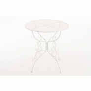 Décoshop26 - Table de jardin en fer forgé diamètre Ø 70 cm blanc MDJ10044 - 3000198949744