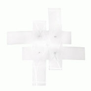 Gea Luce Frida - Applique 2 Lumières E27 En Verre Blanc Satiné - Cadre Chromé, Max 2X70W, Ampoules Exclues, Largeur 70Cm - blanc 8000000085498