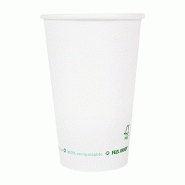 Gobelet boisson chaude Feel Green 100% compostable carton blanc 66cl - par 1000