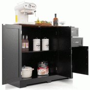 Helloshop26 - Buffet cuisine 100 x 40 x 78 cm grand espace de rangement pratique design moderne en MDF noir 20_0010796 - noir Bois manufacturé 300022