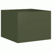 Helloshop26 - Jardinière élégante fond ouvert pour balcon jardin 40 x 40 x 30 cm en acier laminé à froid vert olive 02_0051579 - vert acier 30002