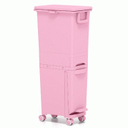 Helloshop26 - Poubelle 3 en 1 avec 2 compartiments supérieurs 36 x 25 x 84 cm efficacité de tri moderne en pp rose 20_0017984 - 3000232179724