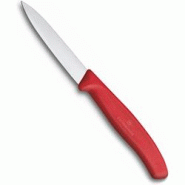 Victorinox Couteau inox d'office pointu (L)80 mm, manche rouge - rouge 7611160003140