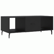VidaXL Table basse noir 102x50x40 cm bois d'ingénierie Modèle Aero Vent - 829317