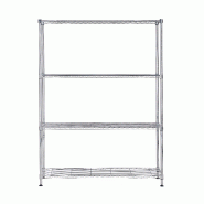 Étagère métal chromé 4 tablettes 120 cm Étagère métal chromé 4 tablettes 120 cm