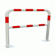 Barrière de protection diamètre 60 mm à platine en acier - Rouge / Blanc / 2000