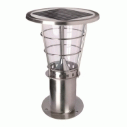 Borne solaire barcelona à  détecteur  crépusculaire - 250 lumens - blanc neutre en inox -BF LIGHT