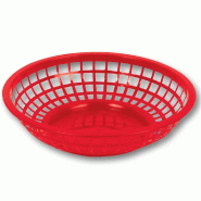 Corbeille ronde PP rouge Ø20x5cm - par 12